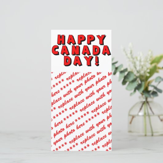 Happy Canada Day Text Image (Stehend Vorderseite)