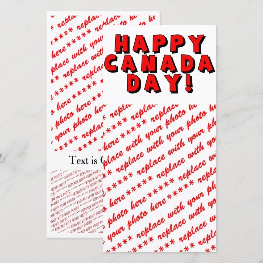 Happy Canada Day Text Image (Vorne/Hinten)