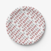Happy Canada Day Typografy Pattern Party Teller (Vorderseite)