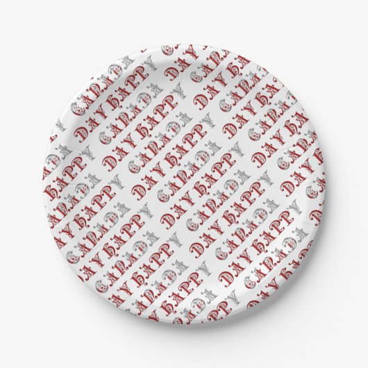 Happy Canada Day Typografy Pattern Party Teller (Vorderseite)