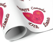 Happy Canada D'Eh Heart, Frog, Ahorn Blätter Geschenkpapier (Rolleneckpunkt)
