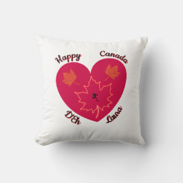 Happy Canada D'Eh Heart, Frog, Ahorn Blätter Kissen