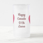 Happy Canada D'Eh Heart, Frog, Ahorn Blätter Mattglas Bierglas (Mittel)