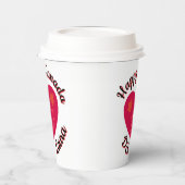 Happy Canada D'Eh Heart, Frog, Ahorn Blätter Pappbecher (Links)