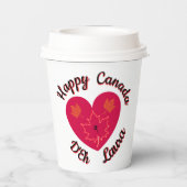 Happy Canada D'Eh Heart, Frog, Ahorn Blätter Pappbecher (Rückseite)
