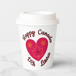 Happy Canada D'Eh Heart, Frog, Ahorn Blätter Pappbecher