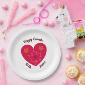 Happy Canada D'Eh Heart, Frog, Ahorn Blätter Pappteller (Party)