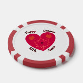 Happy Canada D'Eh Heart, Frog, Ahorn Blätter Pokerchips (Einzeln)