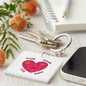 Happy Canada D'Eh Heart, Frog, Ahorn Blätter Schlüsselanhänger (Vorderseite rechts)