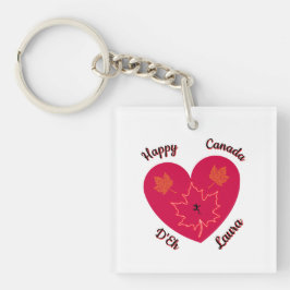 Happy Canada D'Eh Heart, Frog, Ahorn Blätter Schlüsselanhänger