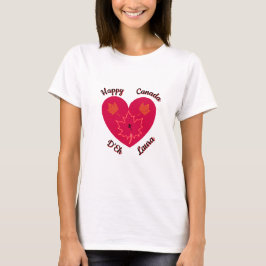 Happy Canada D'Eh Heart, Frog, Ahorn Blätter T-Shirt