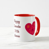 Happy Canada D'Eh Heart, Frog, Ahorn Blätter Tasse (VorderseiteRechts)