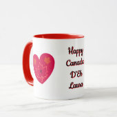 Happy Canada D'Eh Heart, Frog, Ahorn Blätter Tasse (Vorderseite Links)