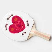 Happy Canada D'Eh Heart, Frog, Ahorn Blätter Tischtennis Schläger (Seitenansicht)