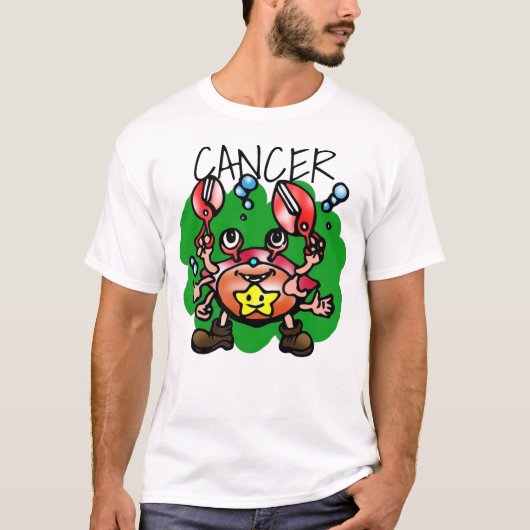 Happy Cancer Crab mit Star T-Shirt (Vorderseite)