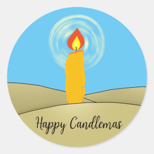Happy Candlemas Runder Aufkleber (Vorderseite)