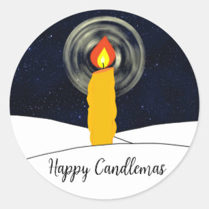 Happy Candlemas Runder Aufkleber