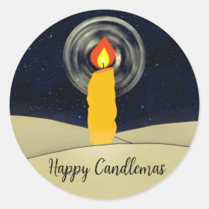 Happy Candlemas Runder Aufkleber