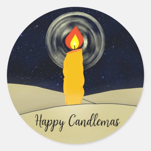 Happy Candlemas Runder Aufkleber (Vorderseite)