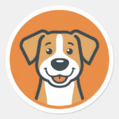 Happy Canine Circle Runder Aufkleber (Vorderseite)