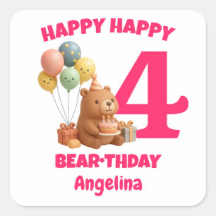 HAPPY CAPPY BRUH DAY Individuelle Kapybara 4. Gebu Quadratischer Aufkleber