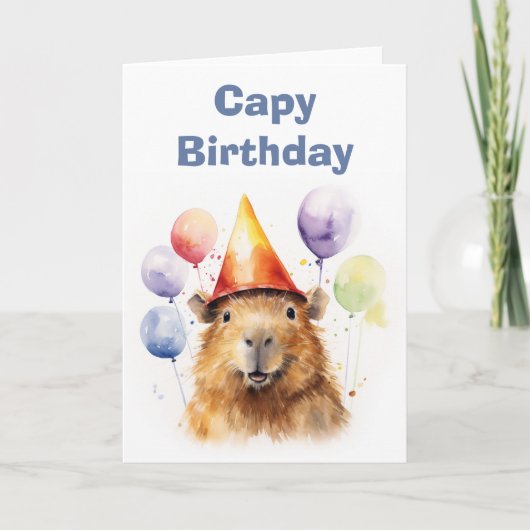 Happy Capy Birthday Capybara Karte (Vorderseite)