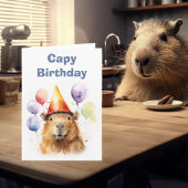 Happy Capy Birthday Capybara Karte
