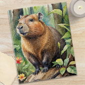 Happy Capybara in Rainforest Wild Animal Puzzle