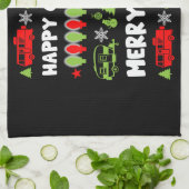Happy Caravan Weihnachtszeit Geschirrtuch (Gefaltet)