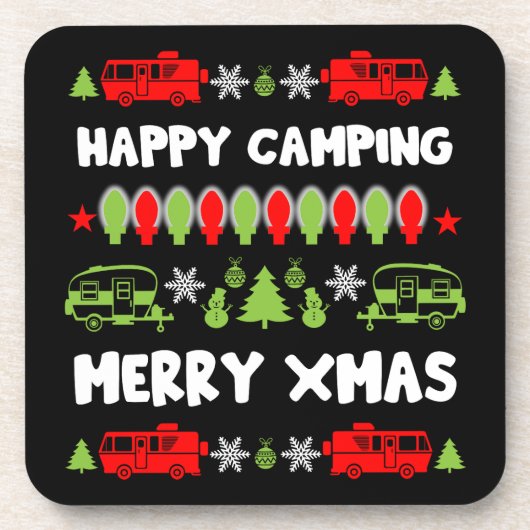 Happy Caravan Weihnachtszeit Getränkeuntersetzer (Vorderseite)