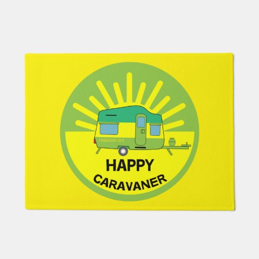 Happy Caravaner | Caravan Geschenke | Wohnwagen |  Fußmatte (Vorderseite)