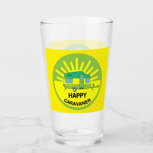 Happy Caravaner | Caravan Geschenke | Wohnwagen | Glas (Vorderseite)
