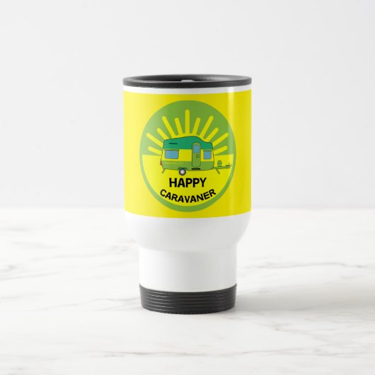 Happy Caravaner | Caravan Geschenke | Wohnwagen | Reisebecher (Mittel)