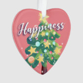 Happy Carton Weihnachtsbaum Pink Ornament (Vorderseite)