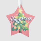 Happy Carton Weihnachtsbaum Pink Ornament (Vorderseite)