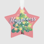 Happy Carton Weihnachtsbaum Pink Ornament (Vorderseite)