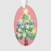 Happy Carton Weihnachtsbaum Pink Ornament (Vorderseite)