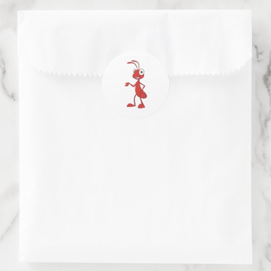 Happy Cartoon Ant Runder Aufkleber (Tasche)