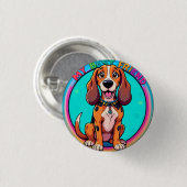 Happy Cartoon Beagle Dog Mein bester Freund Button (Vorne & Hinten)