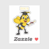 Happy Cartoon bee Abschluss Aufkleber (Blatt)