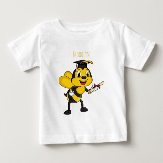 Happy Cartoon bee Abschluss Baby T-shirt (Vorderseite)