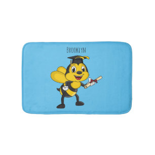 Happy Cartoon bee Abschluss Badematte