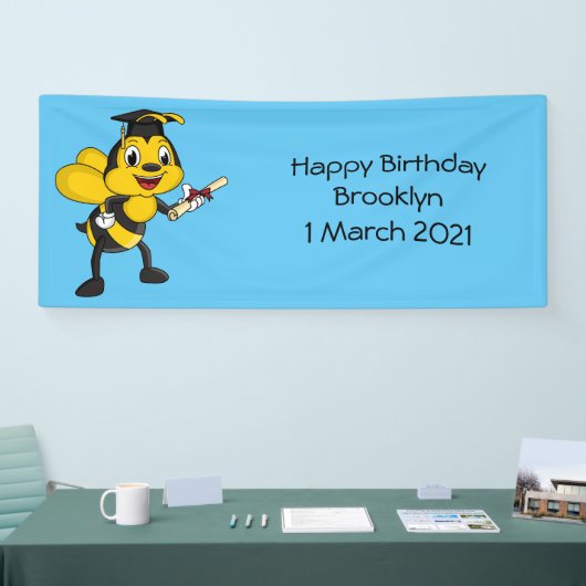 Happy Cartoon bee Abschluss Banner (Messe)