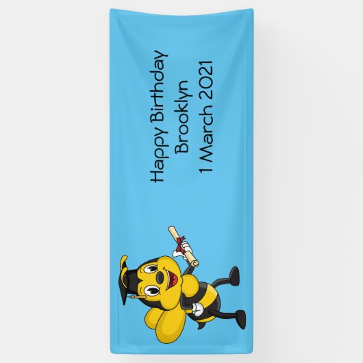 Happy Cartoon bee Abschluss Banner (Vertikal)