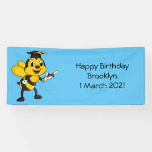 Happy Cartoon bee Abschluss Banner