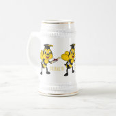 Happy Cartoon bee Abschluss Bierglas (Vorderseite Links)