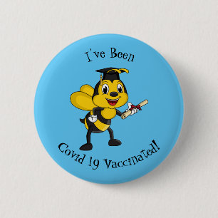 Happy Cartoon bee Abschluss Button