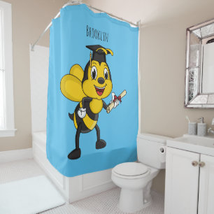 Happy Cartoon bee Abschluss Duschvorhang