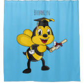 Happy Cartoon bee Abschluss Duschvorhang (Vorderseite)