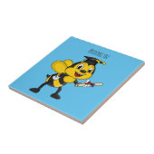 Happy Cartoon bee Abschluss Fliese (Seite)
